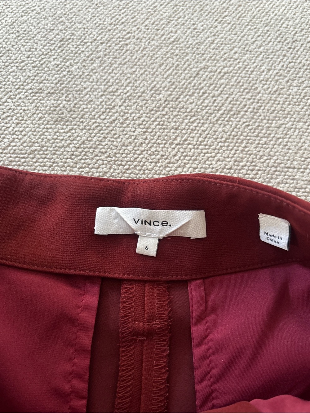 Vince Pleated High Rise Paper-Bag Shorts Redwood Red Size 6 - Picture 3 of 5